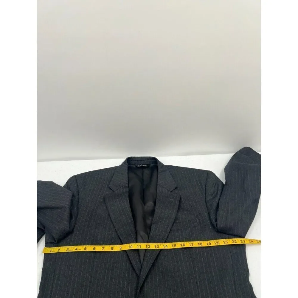 Jos A Bank Men 44L Dark Gray Stripe Wool‎ Blend Blazer Sports Coat Suit Jacket